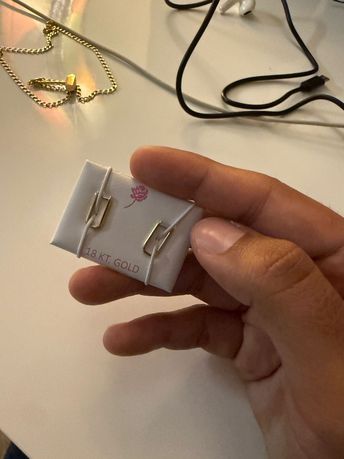 Paper Clips Gold Earrings
