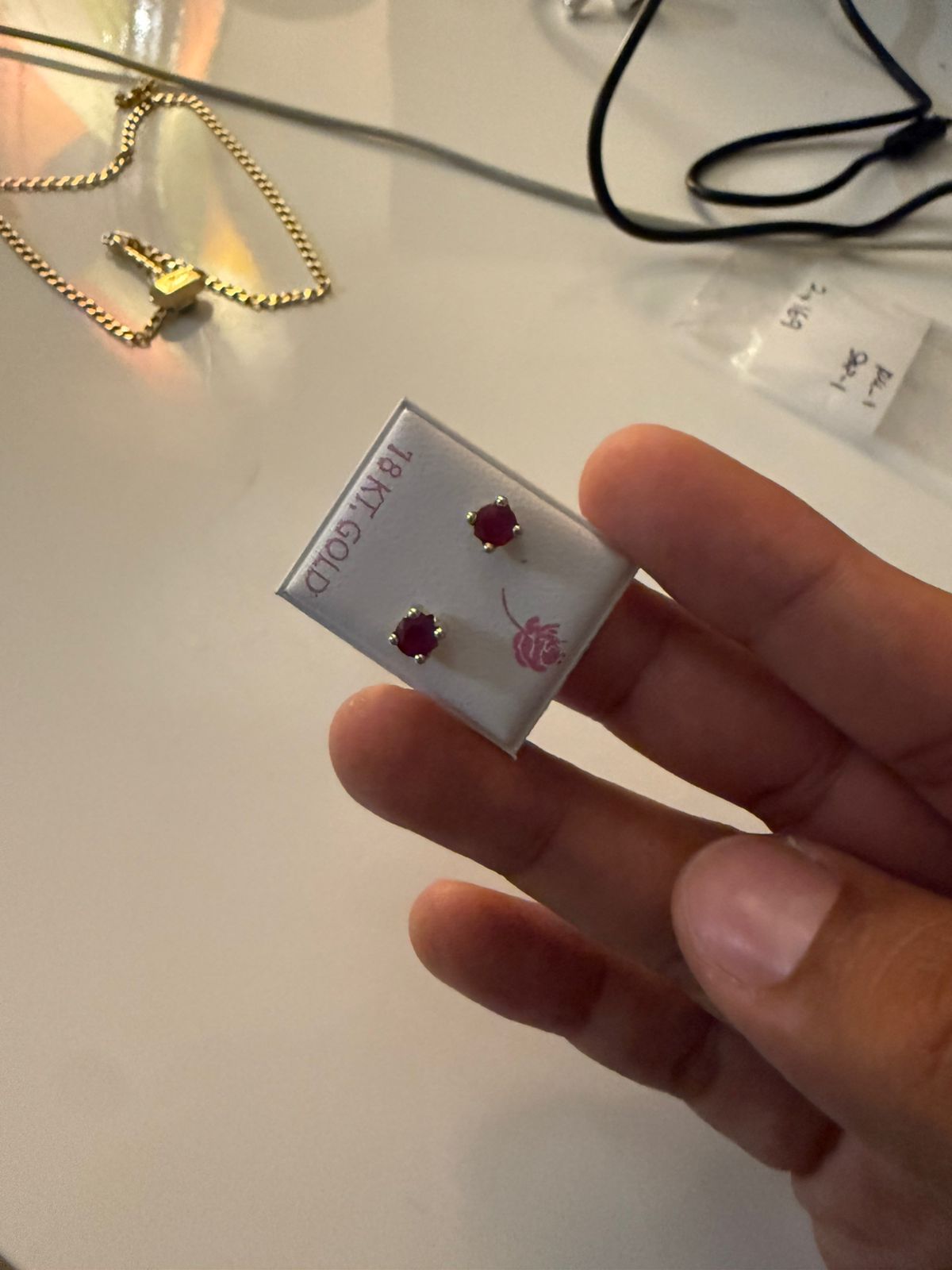 Round Ruby Studs