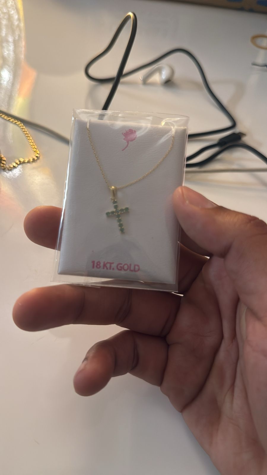 Emerald Cross Pendant