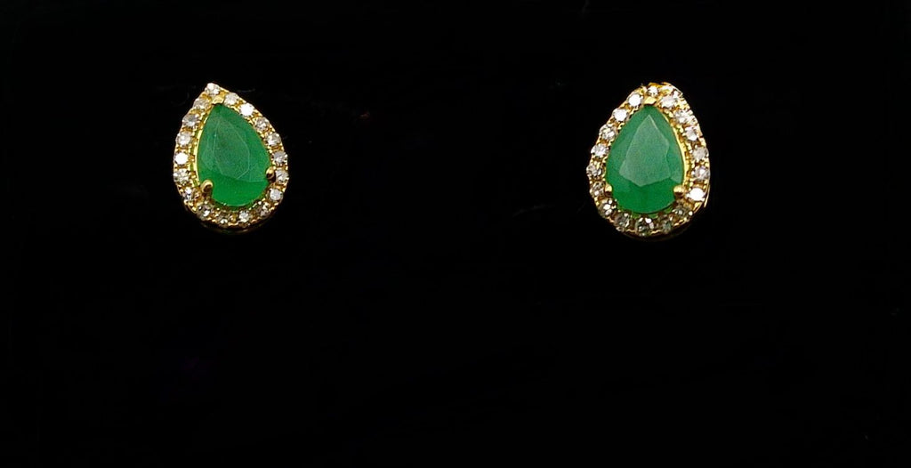 Diamond And Emerald Stud Earrings