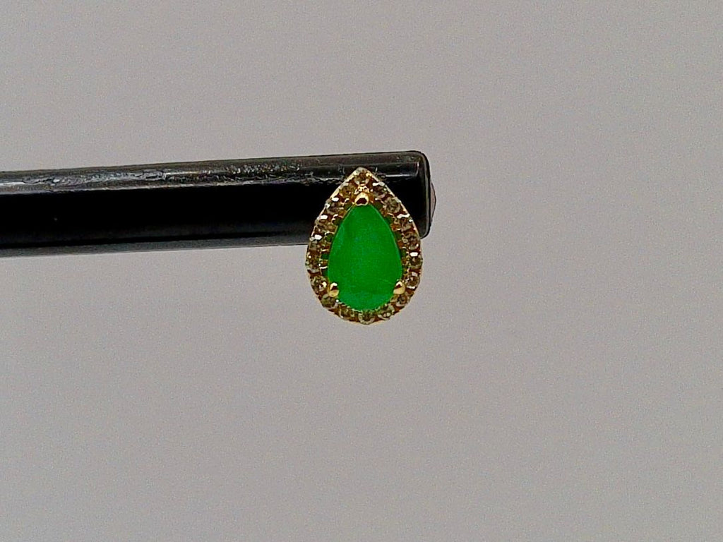 Diamond And Emerald Stud Earrings