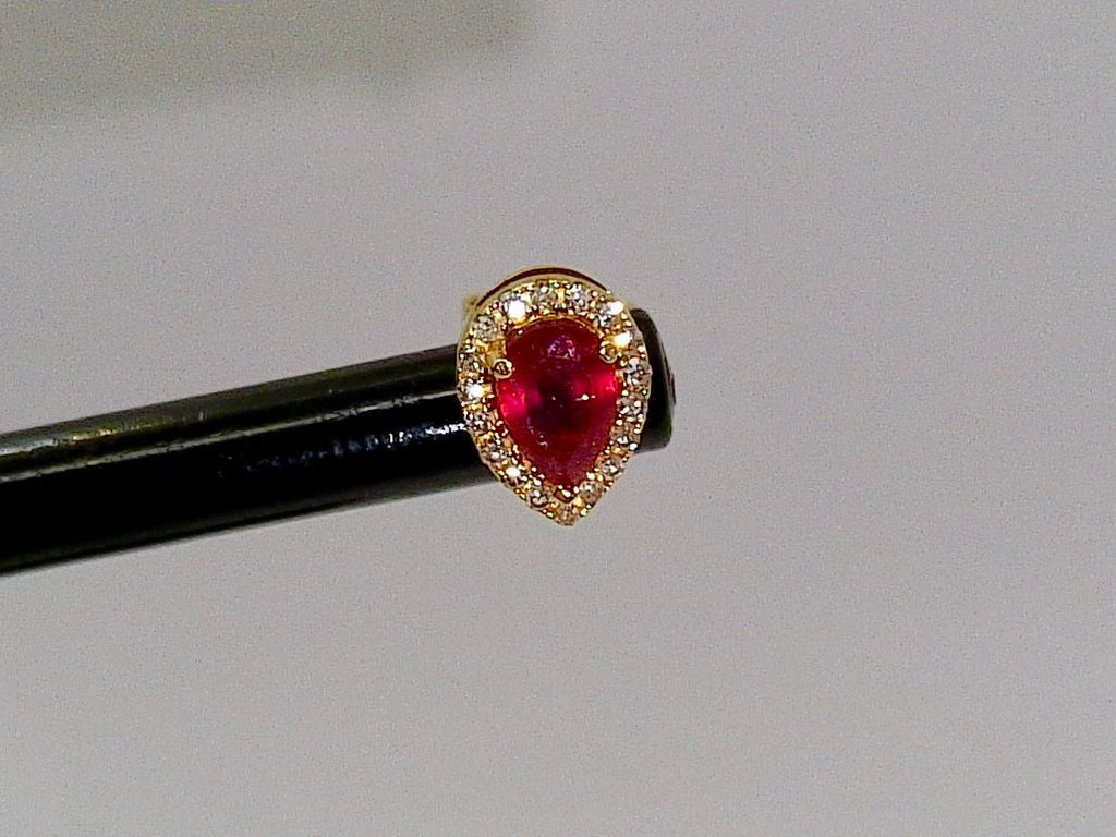 Diamond And Ruby Stud Earrings