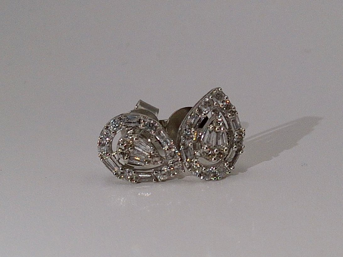Diamond Pear Stud Earrings