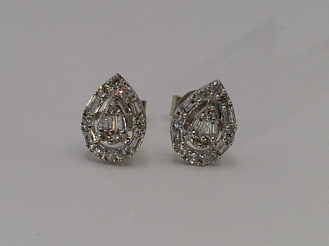 Diamond Pear Stud Earrings