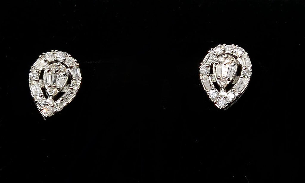Diamond Pear Stud Earrings