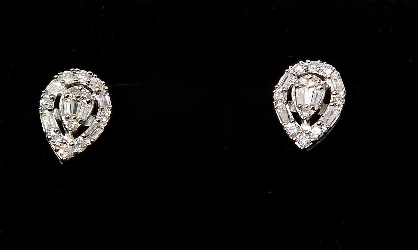 Diamond Pear Stud Earrings