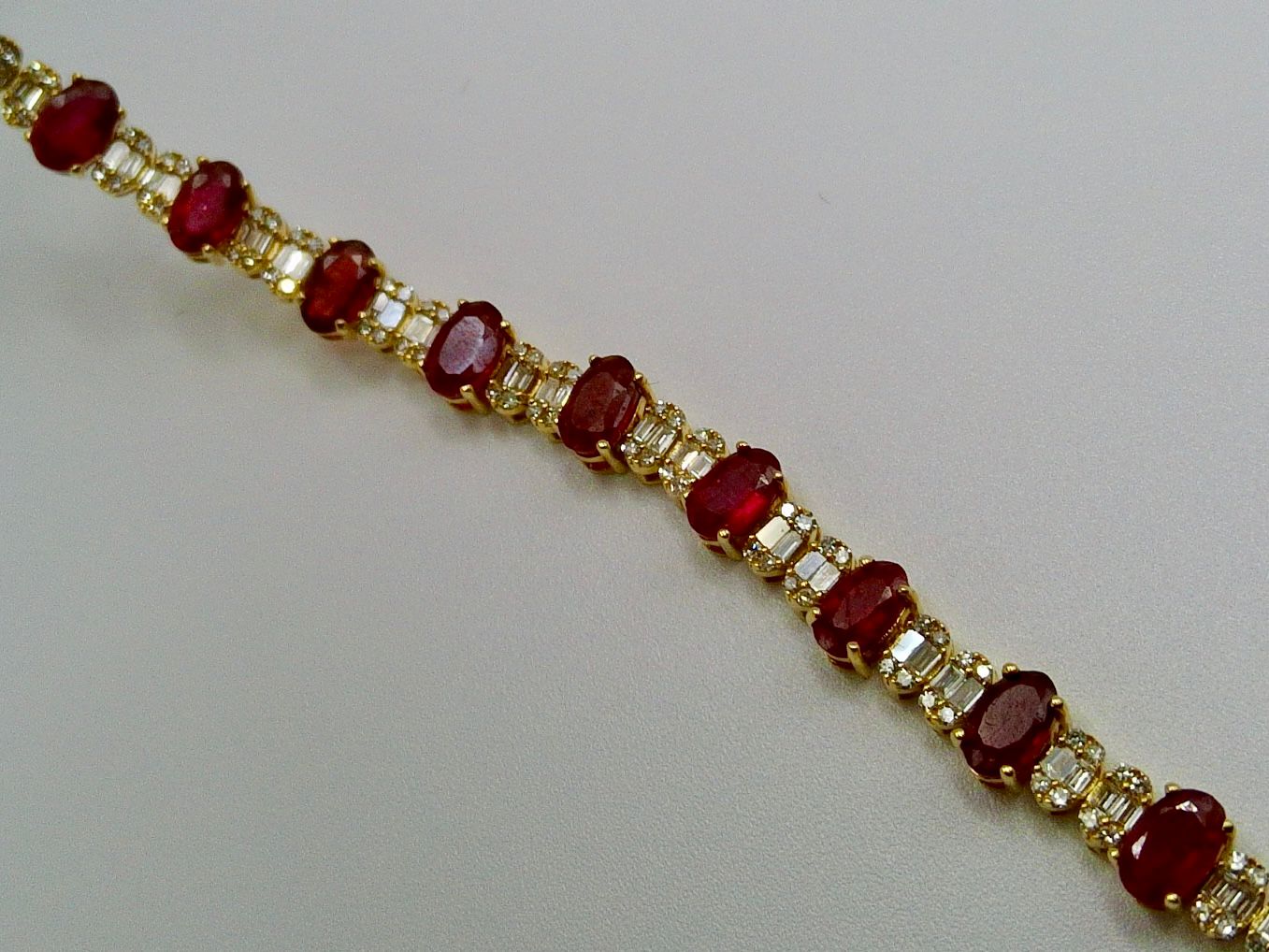 Diamond And Ruby Tennis Bracelet
