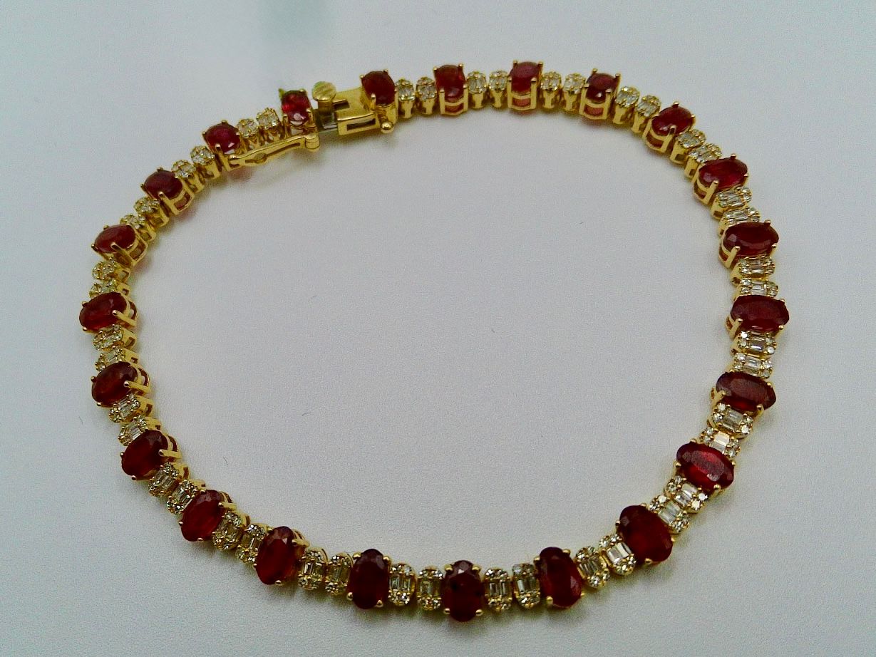 Diamond And Ruby Tennis Bracelet